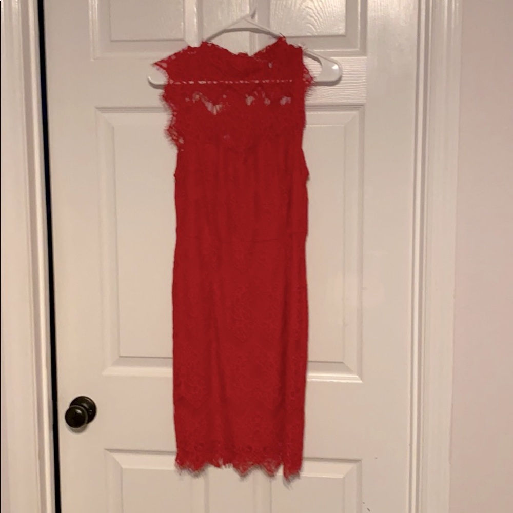 Red lace dress
